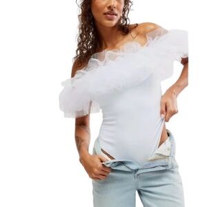 Free People Big Love Bodysuit White